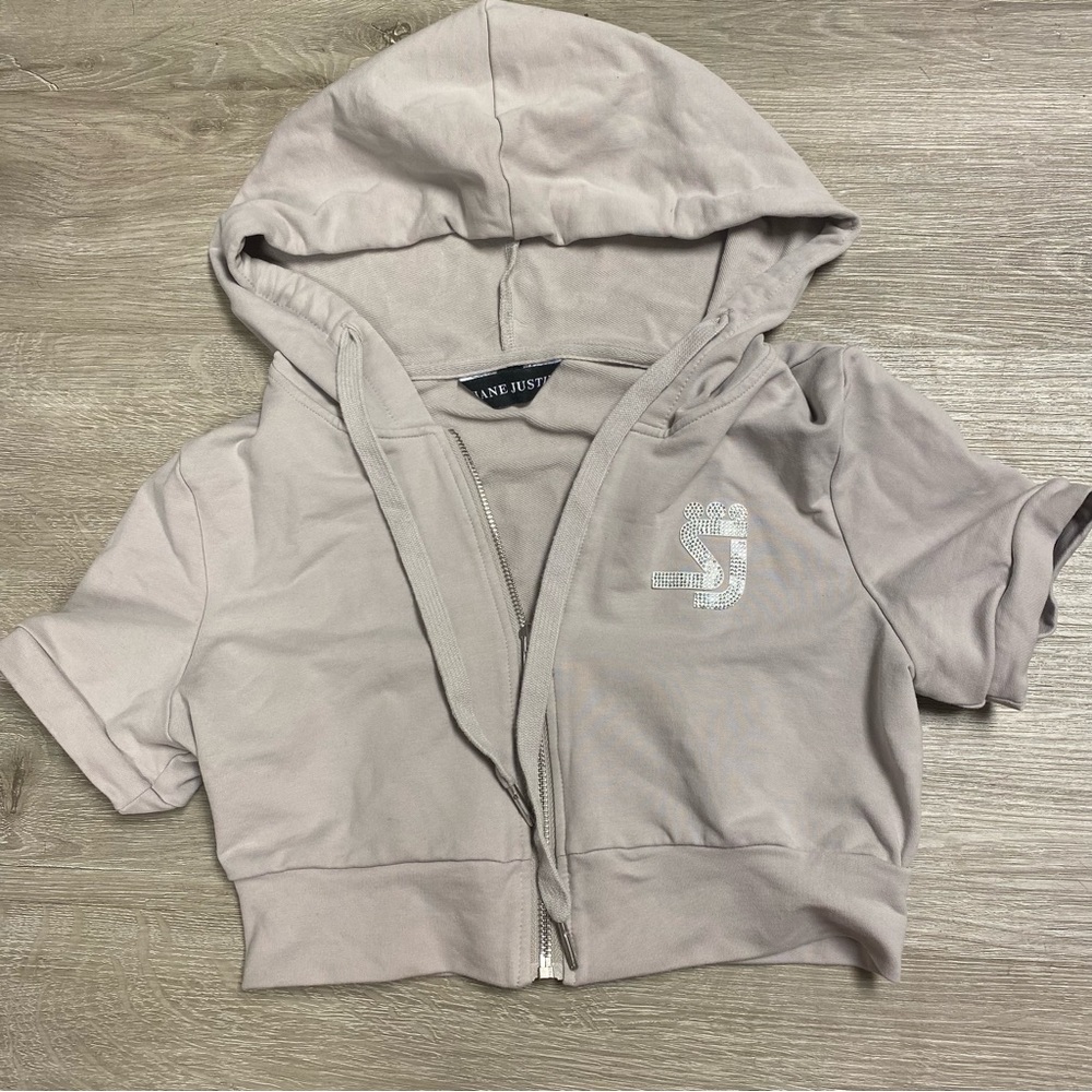 Shane Justin crop-top Zip up hoodie Size: Medium